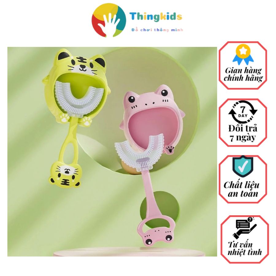 Bàn chải đánh răng cho bé Toddler Training kèm giá đỡ cho bé - Thingkids