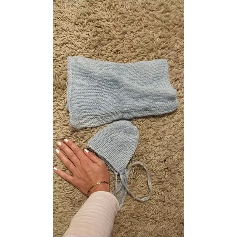 Combo khăn quấn và nón newborn