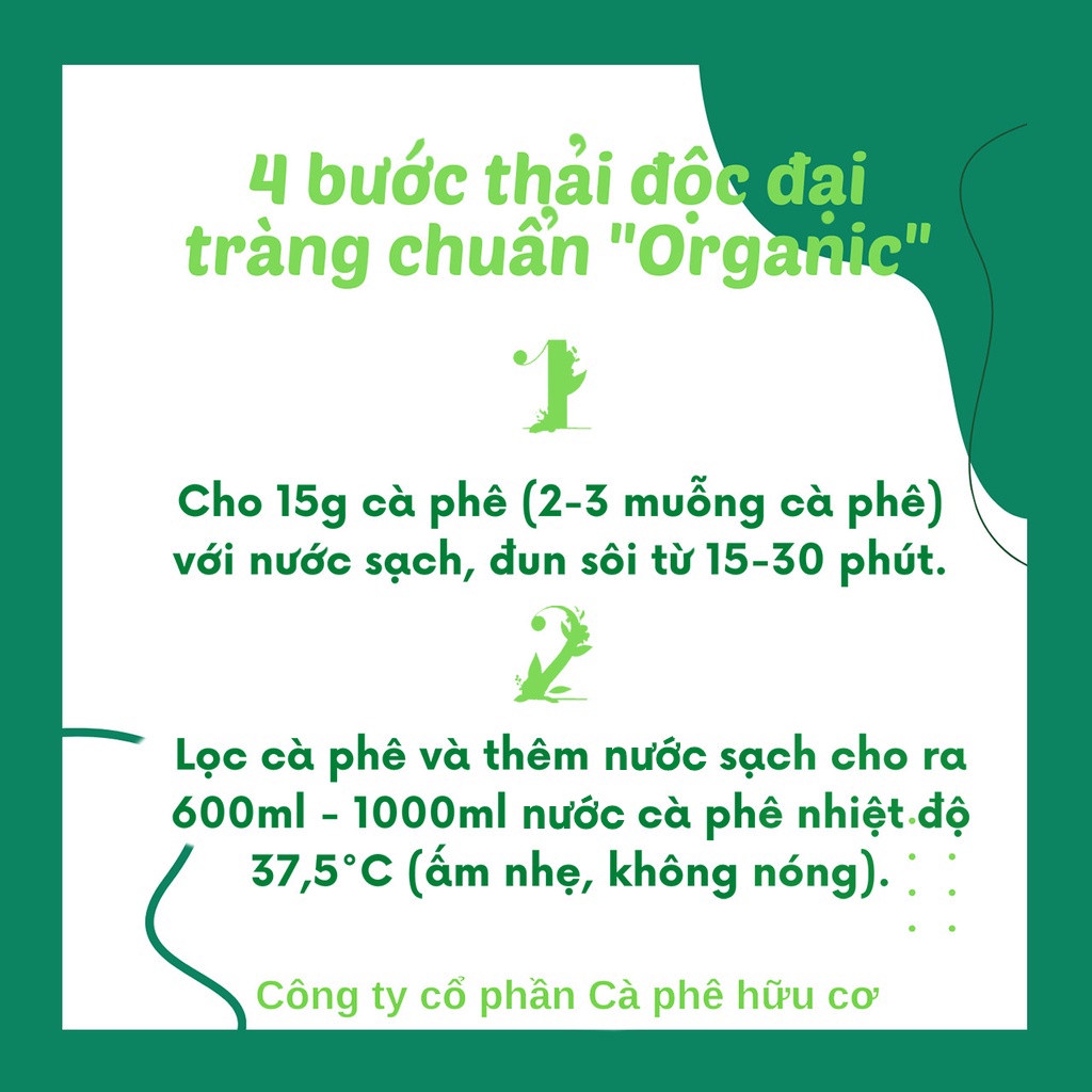 Cà phê Hữu Cơ thải độc đại tràng Enema dạng bột Phổ Thông gói 250gr và 453gr của thương hiệu Organic Coffee JSC.