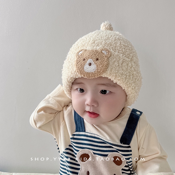 Mũ Len Dệt Kim Dày Dặn Giữ Ấm Thời Trang Xuân Thu Dành Cho Bé