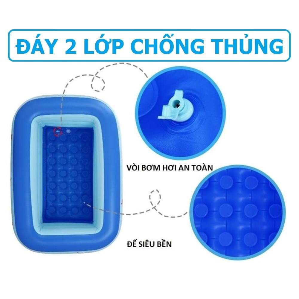 Bể Bơi Phao Cho Bé - 3 Tầng – 1m8 – Có Đáy Chống Trượt