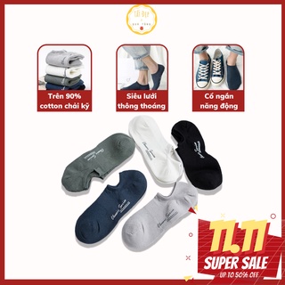 Tất vớ nam cổ ngắn cao cấp Hanadasox set 5 đôi chống hôi chân lưới kép