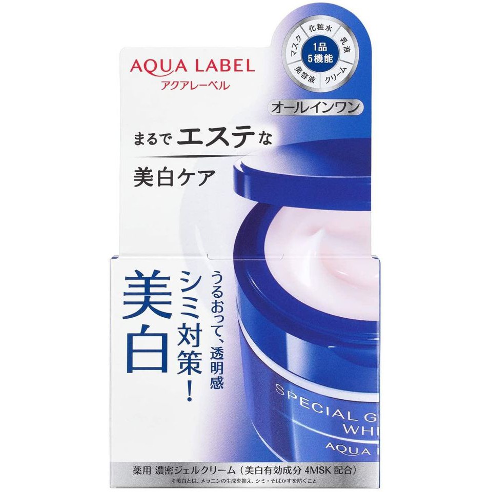 Kem dưỡng trắng da 5 trong 1 Shiseido Aqua Label Special Gel Cream White - 90g [Hàng Nội Địa Nhật]