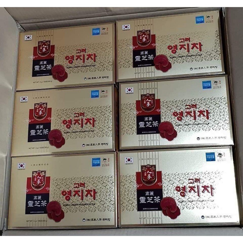 Trà Nấm Linh Chi Hàn Quốc, Hộp 100 Gói * 3g, Giúp Giải Nhiệt Cơ Thể Tăng Cường Sức Khỏe