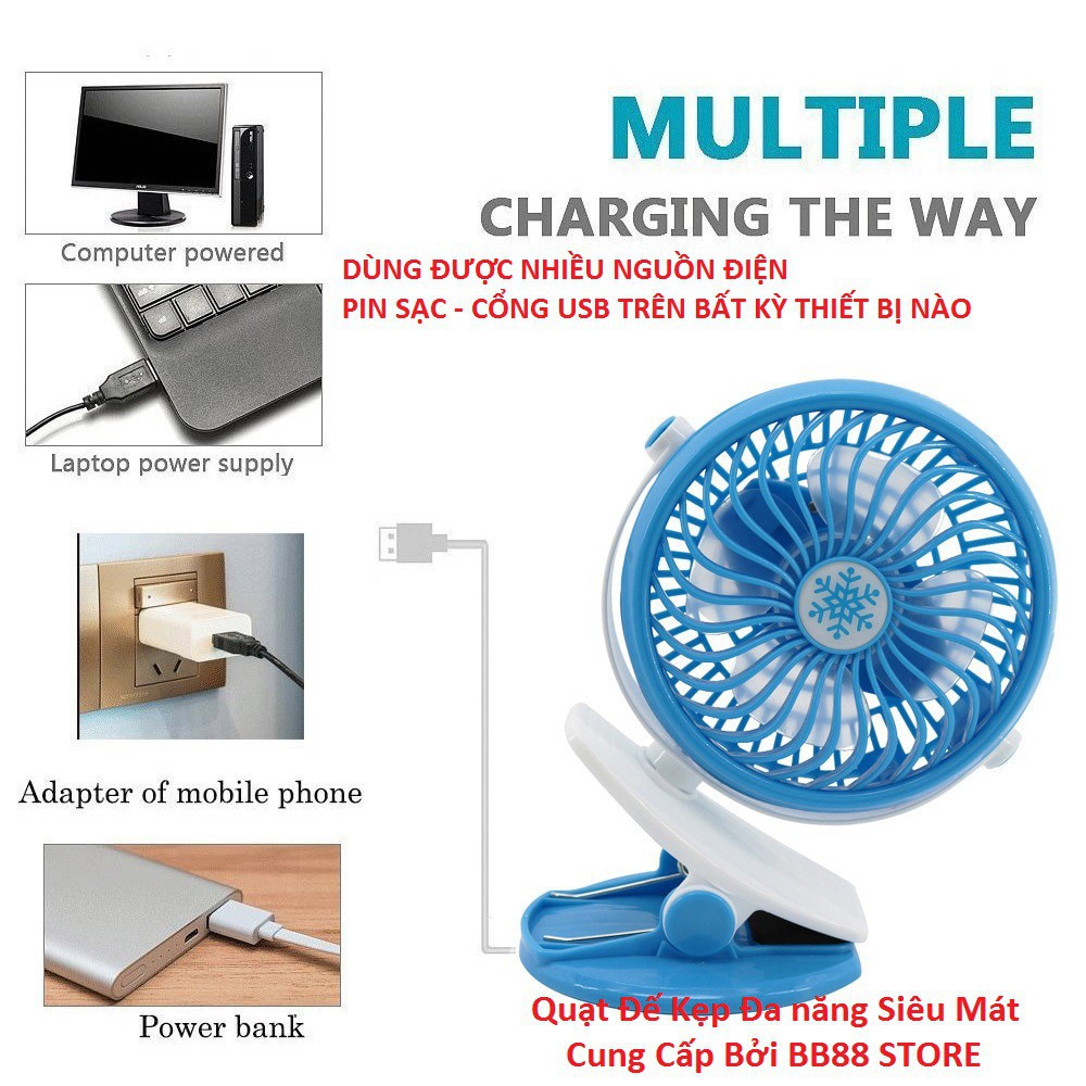 Quạt Mini Pin Sạc Kẹp Bàn Siêu Mát ML -F168 thích hợp cho gia đình có trẻ nhỏ - Kẹp xe nôi đẩy - ô tô - du lịch - để bàn | BigBuy360 - bigbuy360.vn