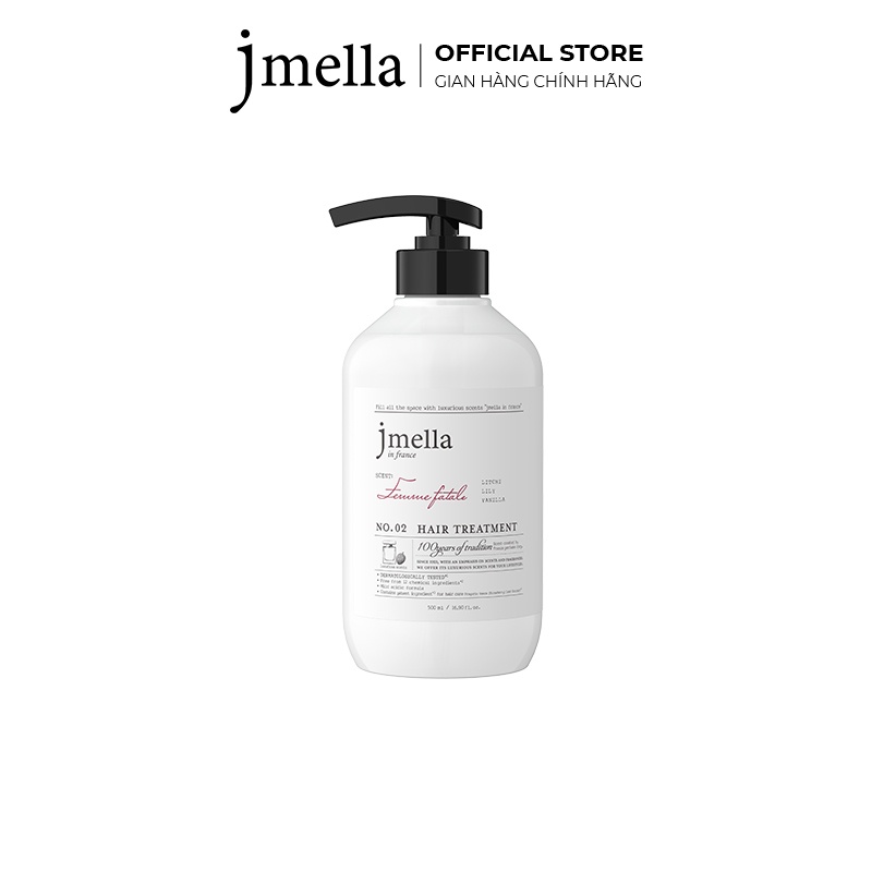 Dầu Xả Jmella In France Phục Hồi và Dưỡng Ẩm Hương No. 2 Femme Fatale Hair Treatment Vải và Huệ Trắng Phương Đông 500ml