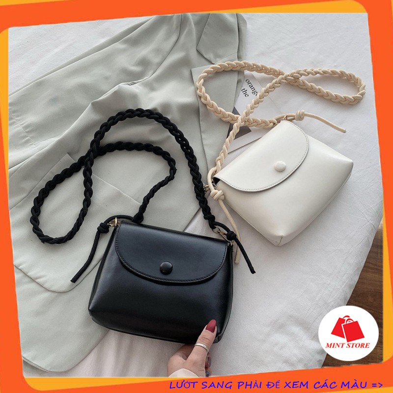 TÚI NỮ ĐEO CHÉO HASUKO DA PU TRƠN MỀM QUAI DÂY XOẮN NHỎ NHẮN PK 30