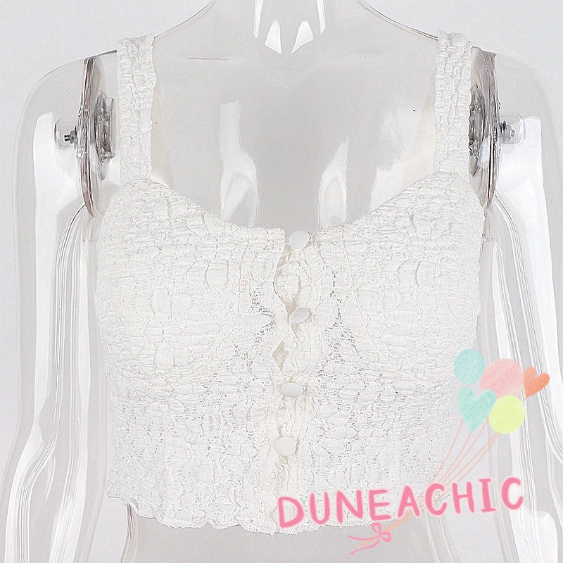 Áo hai dây DUNEA hở lưng có nút cài ngọt ngào cho nữ