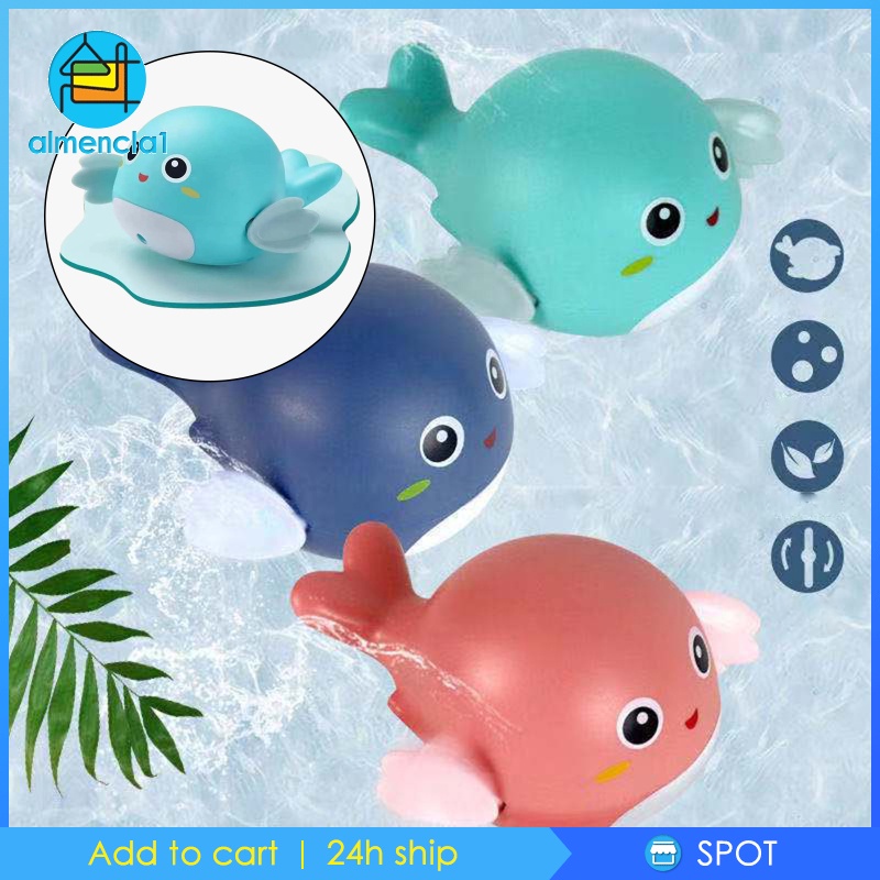 [ALMENCLA1] Toddler Bath Toys Water Game Wind Up Whale Floating Bathtub Toys