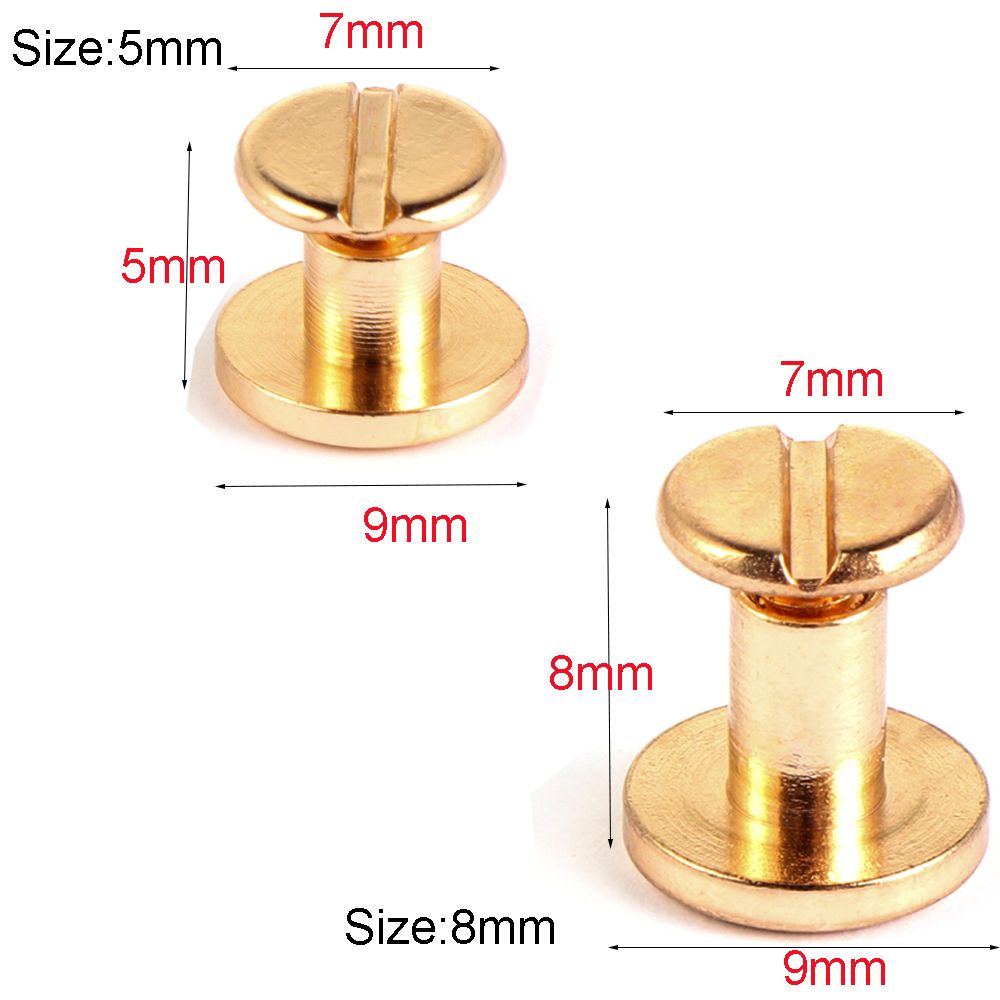 Set 10 Bộ Đinh Tán Bằng Đồng Thau Nhiều Màu Dùng Trang Trí Mũ/Giày/Đồ Da DIY