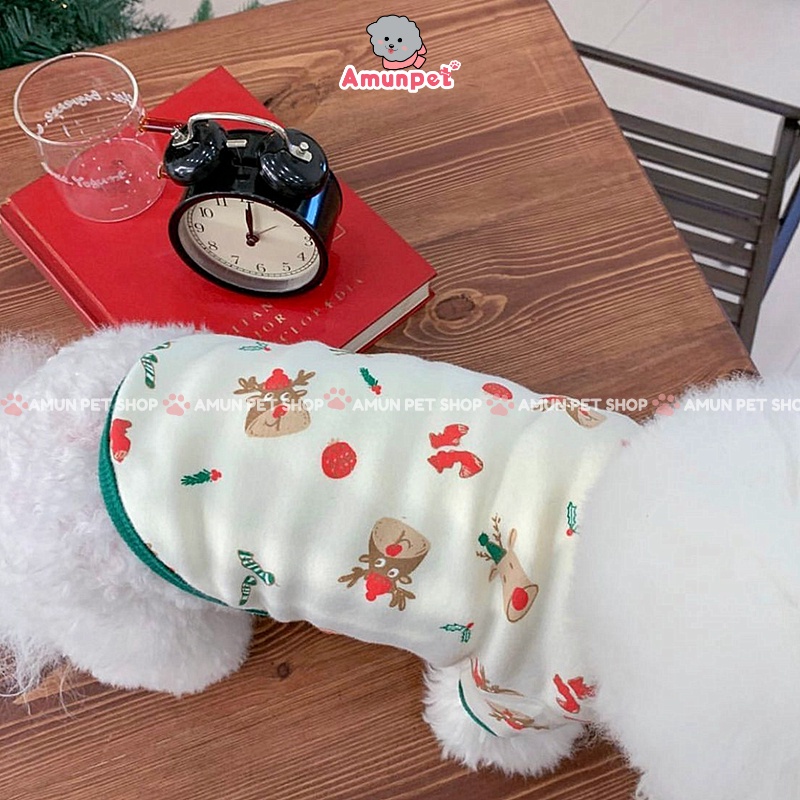 Áo Hoạ Tiết Giáng Sinh Noel Cho Chó Mèo Thú Cưng Đáng Yêu Quần Áo Noel Cho Chó Mèo Mùa Đông Mặc Ấm Giá Rẻ Amun Pet