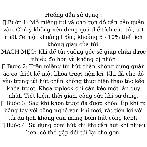 Túi đựng quần áo, túi hút chân không đựng quần áo tiết kiệm không gian lưu trữ TIME HOME