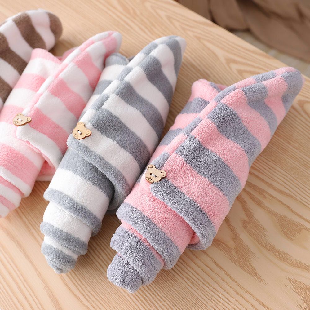 Khăn quấn ủ tóc lau khô siêu tốc, khăn quấn tóc gội đầu - chất liệu vải cotton mềm mại thấm hút tốt