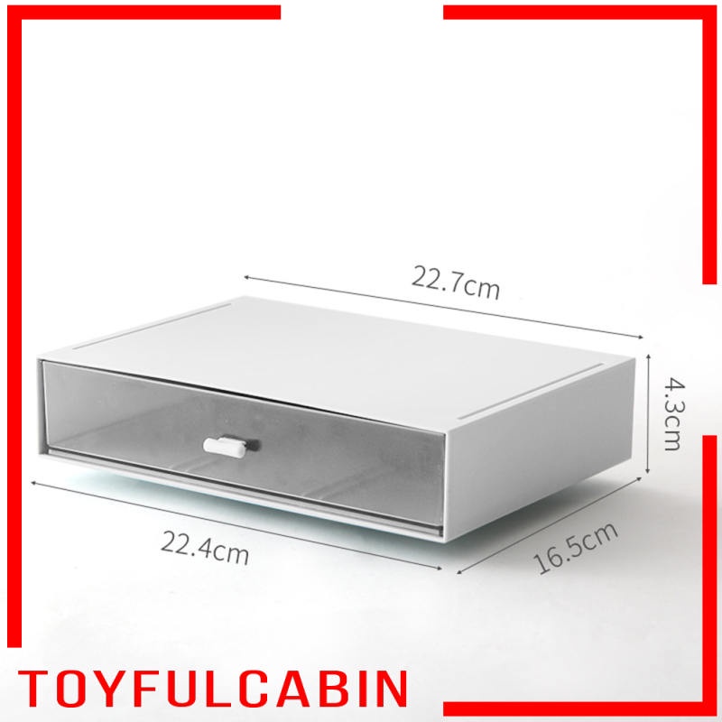 Hộp Đựng Đồ Dùng 1 Ngăn Màu Trắng Để Bàn Tiện Dụng Cho Nhà Tắm