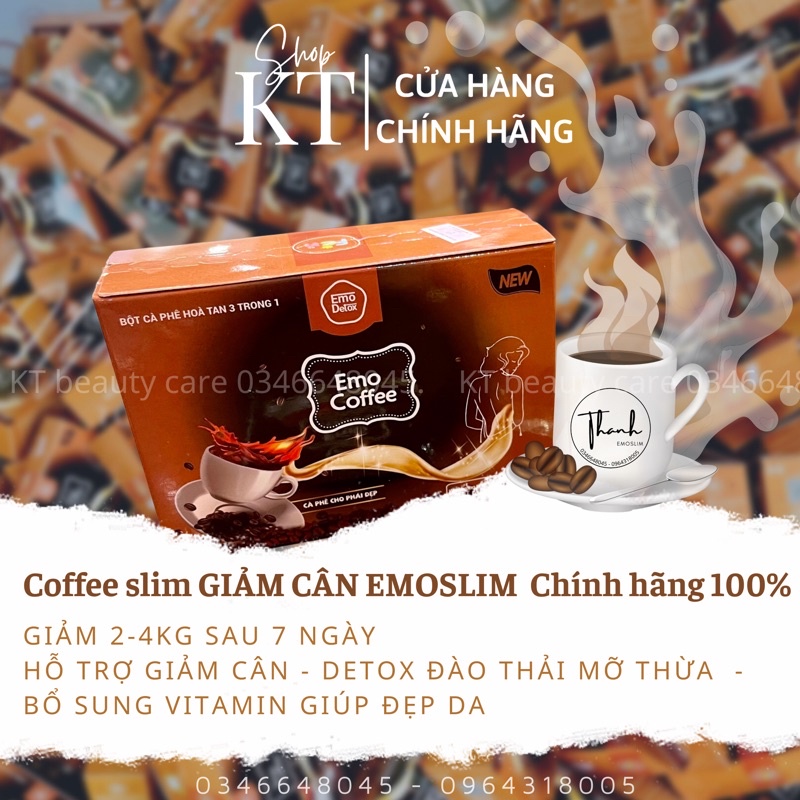GIẢM CÂN EMOSLIM VỊ CÀ PHÊ CHÍNH HÃNG / Tặng Kèm Quà / FreeShip Tặng kèm bình nước mini 100ml giam can slim emoslim
