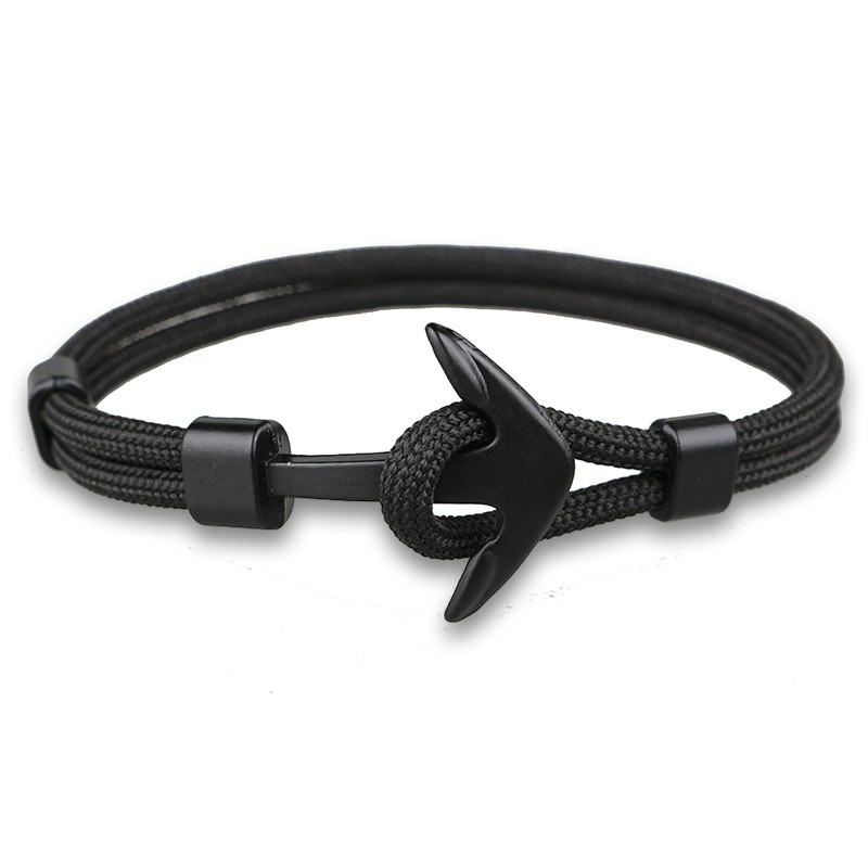 Vòng Tay Nam Mỏ Neo Unisex Dành Cho Nam Nữ Thời Trang Kuu Studio Màu Đen Chất Liệu - Vòng tay mỏ neo