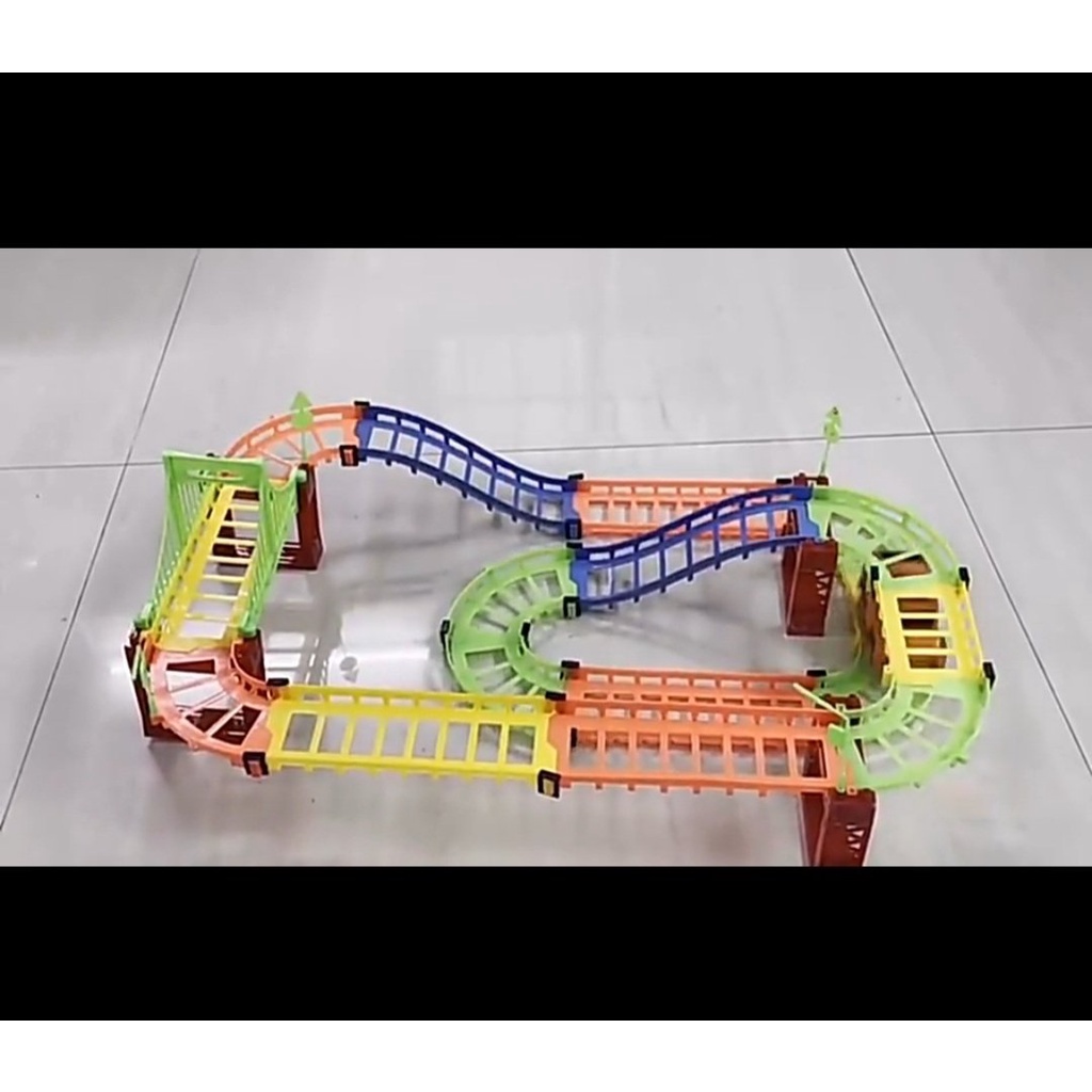 Đồ Chơi Lắp Ráp Ghép Đường Đua Ô Tô Xếp Mô Hình Đường Ray Tàu Hỏa Xe Lửa 69 PCS