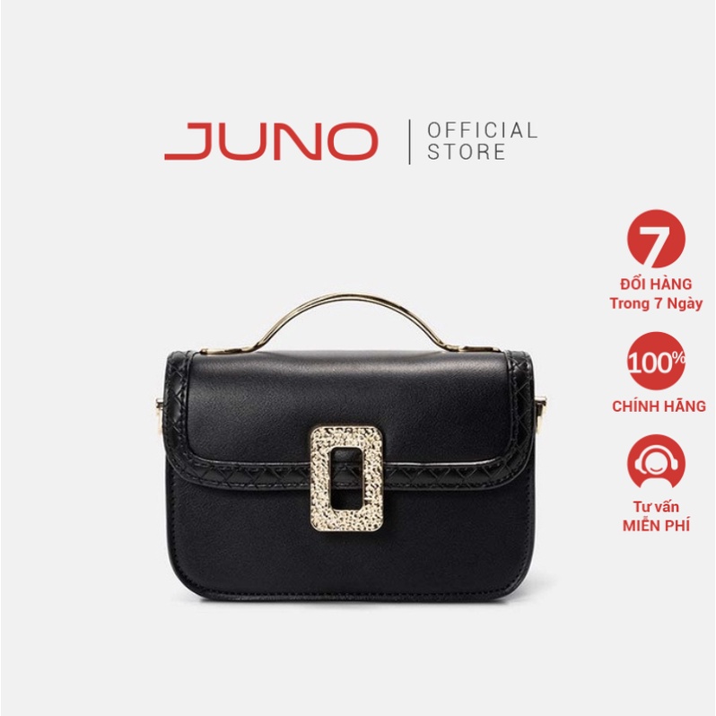 JUNO - Túi Xách Nhỏ Top Handle Khóa Kim Loại Raw - TXN487