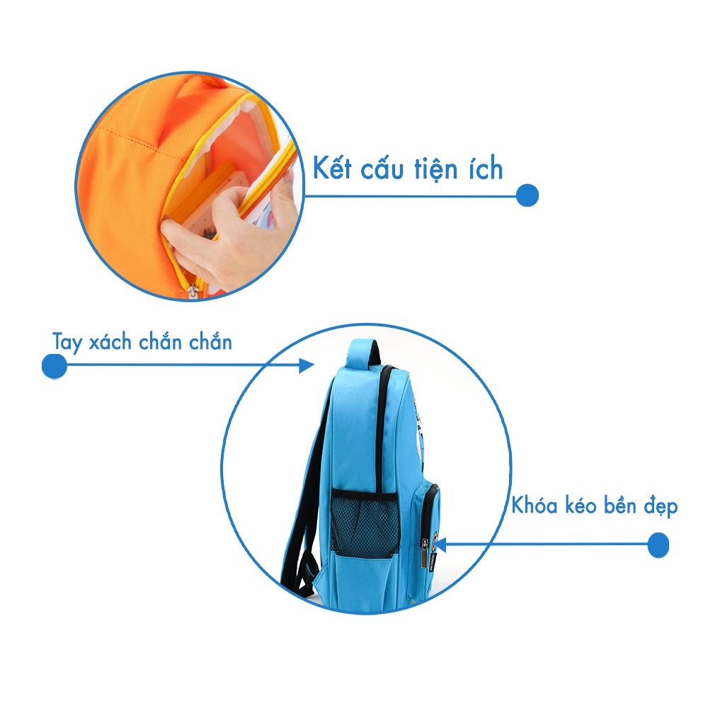 Balo tiểu học Oringa Hồng Hà chống thấm nước - 3717