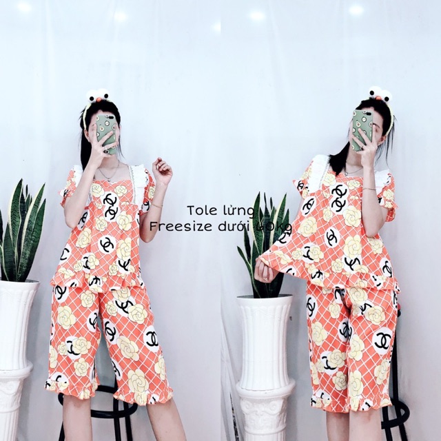 Đồ bộ mặc nhà lụa lửng tiểu thư dễ thương🍑🍑🍑