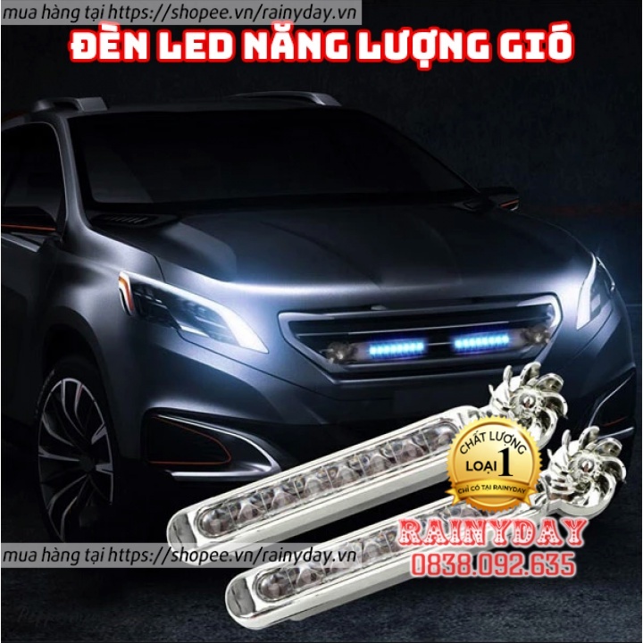 Đèn led năng lượng gió gắn cho xe máy ô tô xe hơi