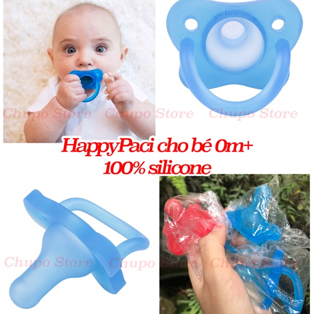Ti giả Dr. Brown's HappyPaci chỉnh nha sơ sinh đầu tròn silicone