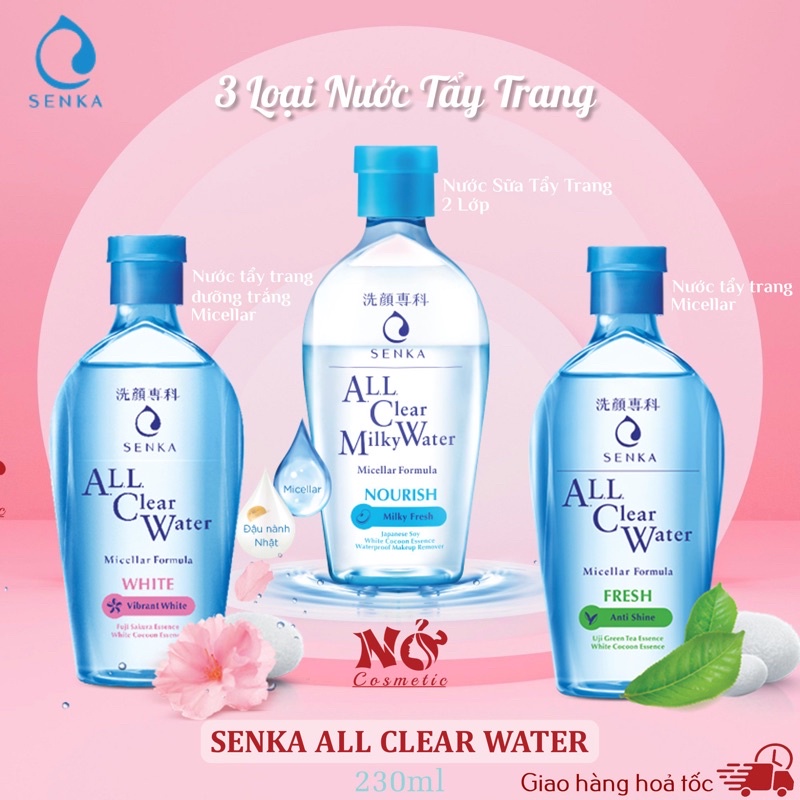 Nước tẩy trang SENKA Giảm bóng dầu, Nhật Bản All clear water 230ml