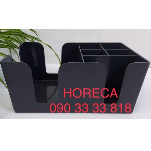 Hộp kệ đựng dụng cụ bar 6 ngăn chữ nhật - [nhựa cao cấp]