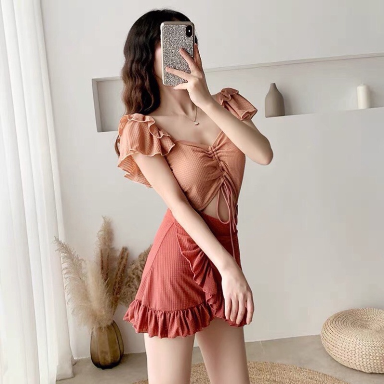 Bikini Đi Biển Dạng Váy Kín Đáo LUHAZO Cao Cấp ulzzang Quảng Châu  2 Mảnh 0351 C-8
