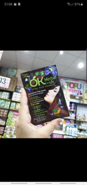 Gói gội nhuộm tóc Nhân sâm Ok Herbal - Thái lan