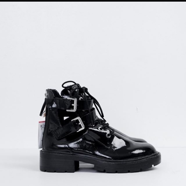Boots P&B xuất da bóng có zip phía sau size 37