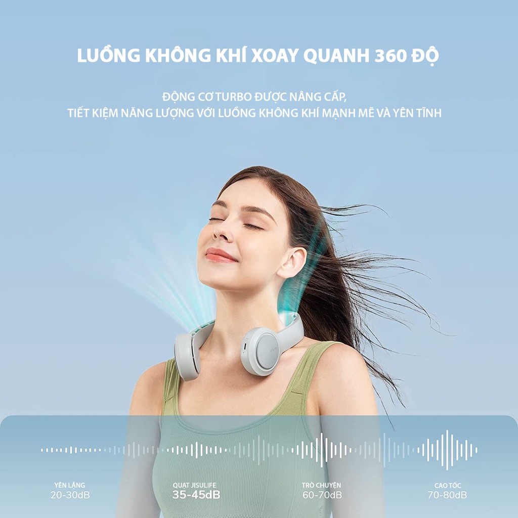 Quạt Đeo Cổ Mini Thời Trang JISULIFE FA31 - Thoải Mái Tập Thể Thao, Làm Việc, Tránh Tích Tụ Mồ Hôi