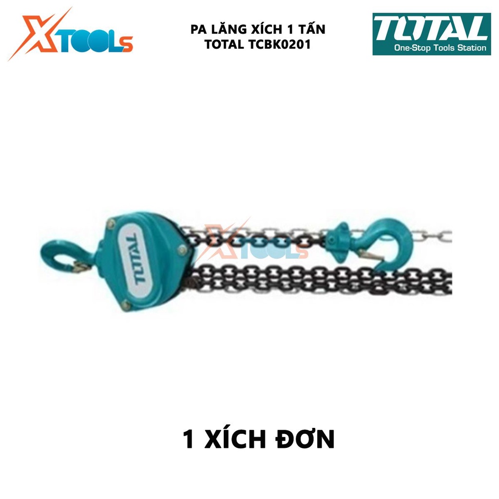 Pa lăng xích TOTAL Bá lăng xích Trọng lượng nâng 1-3 tấn Độ cao nâng 3m Số dây xích nâng 1-2, xích kéo tay, nâng hạ nhẹ