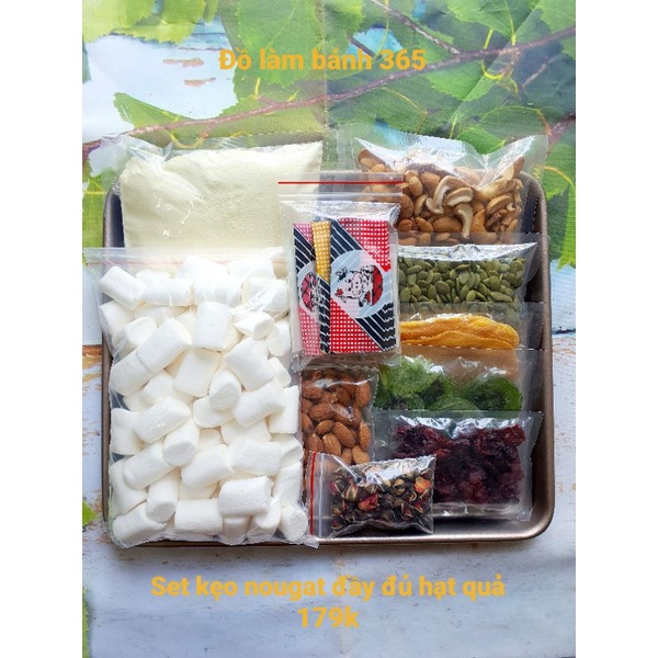 Set nguyên liệu làm kẹo nougat /Tặng kèm túi kẹo và giấy gạo