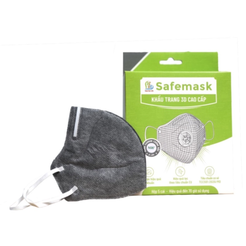 KHẨU TRANG N96+ CARBON KHÔNG VAN(hộp 10 cái)