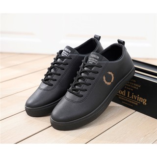 Giày Thể Thao Nam, giày sneakers nam Màu đen, màu trắng thêu hoa văn nguyệt quế, kiểu dáng basic
