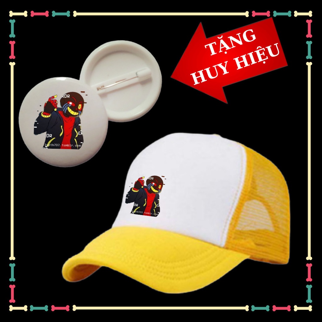 Mũ error Sans Undertale trẻ em, Mũ lưỡi trai biệt đội gangster, huy hiệu error sans bé trai, bé gái