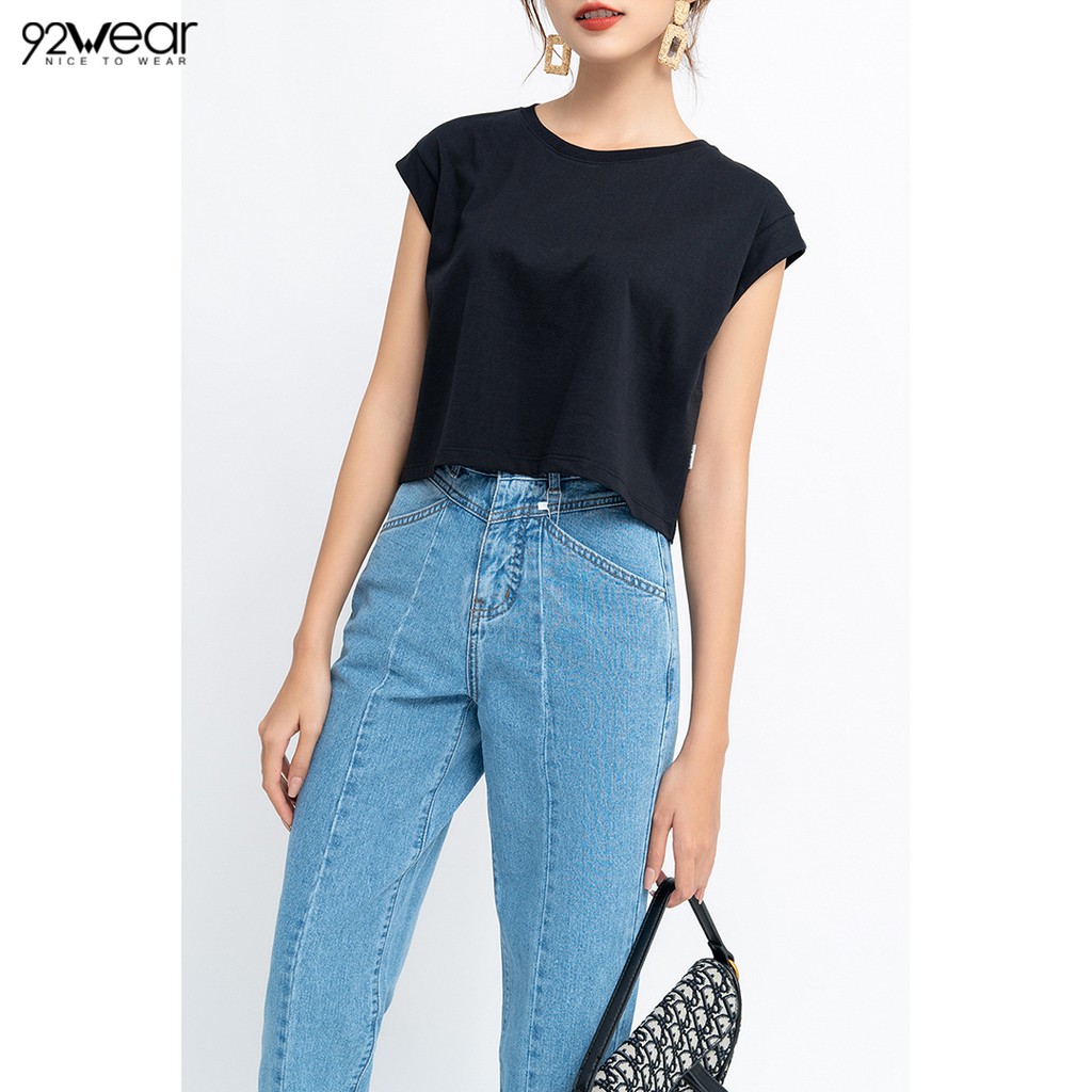 Áo thun croptop nữ 92WEAR đủ màu, đủ size, sát nách ATW0840 | BigBuy360 - bigbuy360.vn