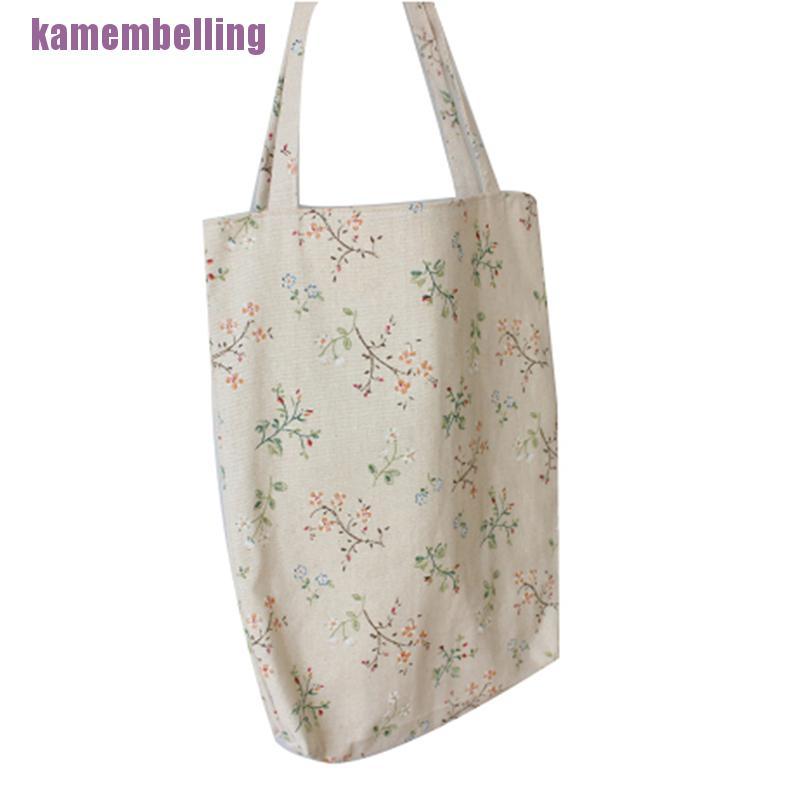Túi tote vải lanh cotton đeo vai / xách tay phong cách cổ điển cho nữ