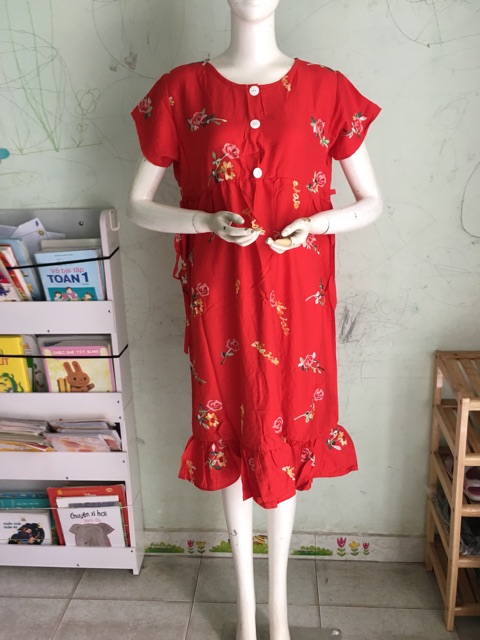 Đầm đũi thêu siêu sang siu xịn cho bầu.