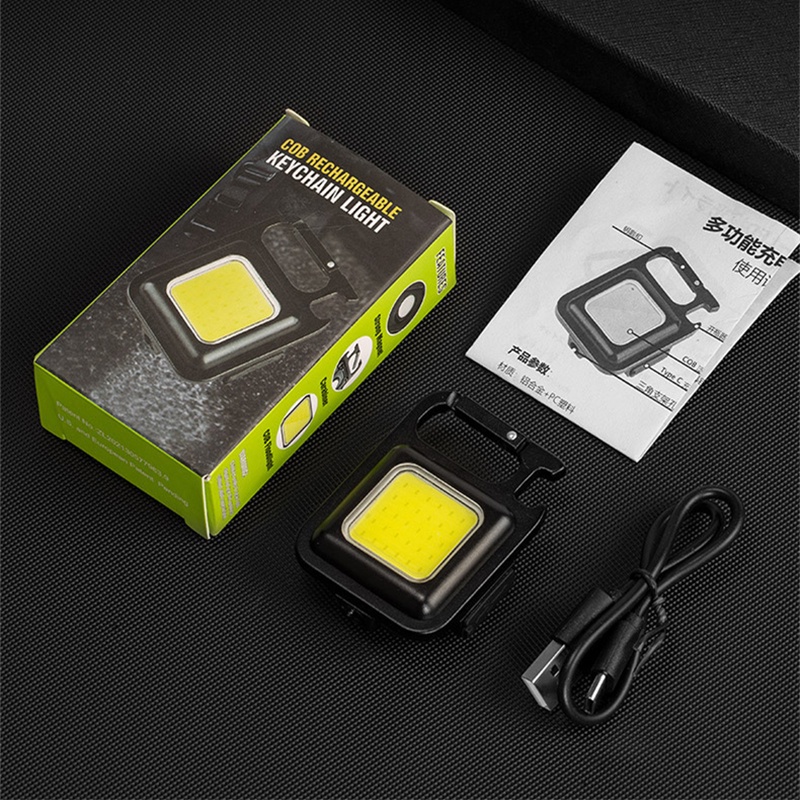 Đèn LED COB Mini KAPU cực sáng có nam châm tự hít kim loại pin 500mAh đèn treo móc khóa báo hiệu khẩn cấp