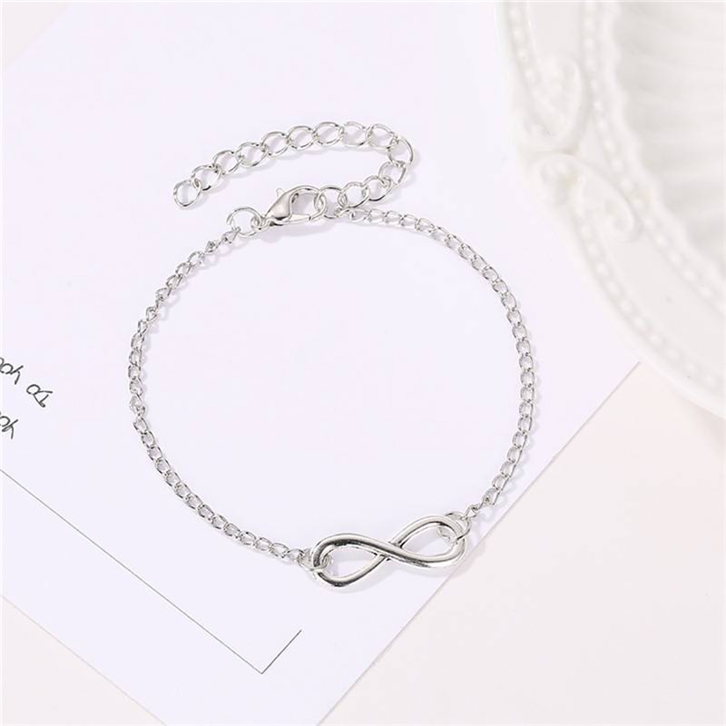 Vòng Tay Hợp Kim Khóa Hợp Kim Hình Số 8 Phong Cách Retro Cá Tính