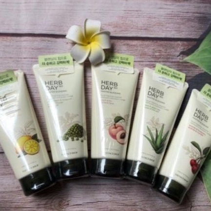Sữa rửa mặt The Face Shop Herb Day/ Herbday 365 Chanh/Đào/Cherry/Nha đam/Đậu xanh