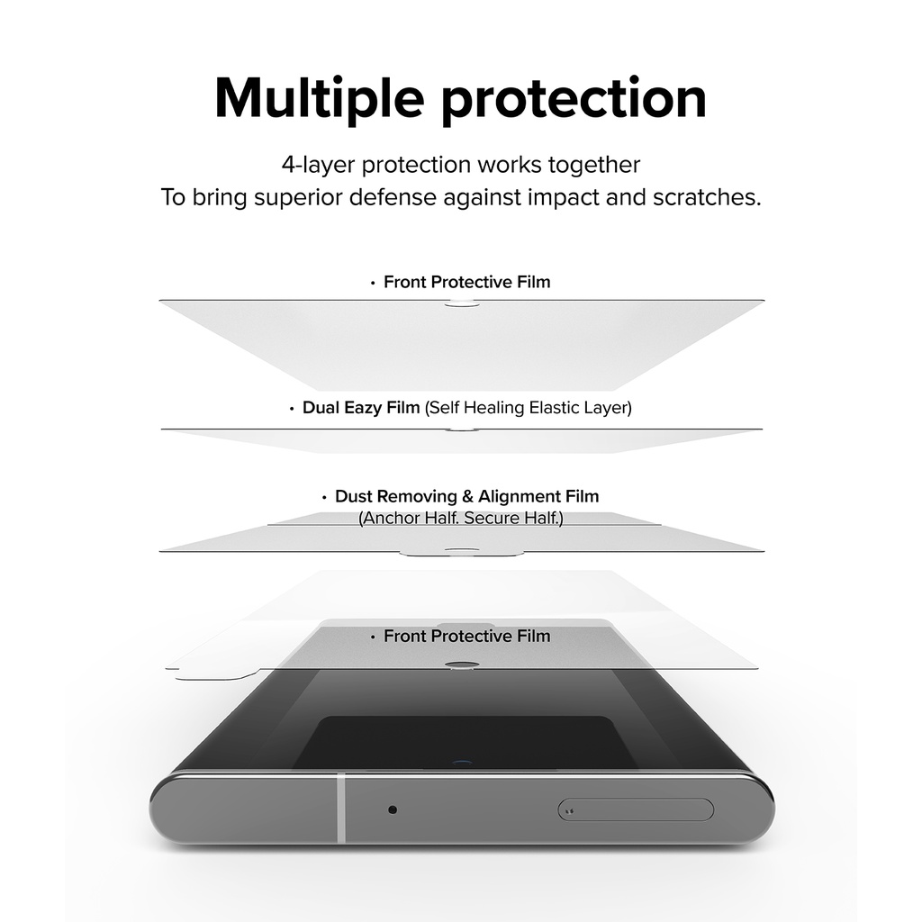 Miếng dán bảo vệ màn hình Ringke Dual Easy chống xước HD dễ sử dụng cho Galaxy S22 Ultra