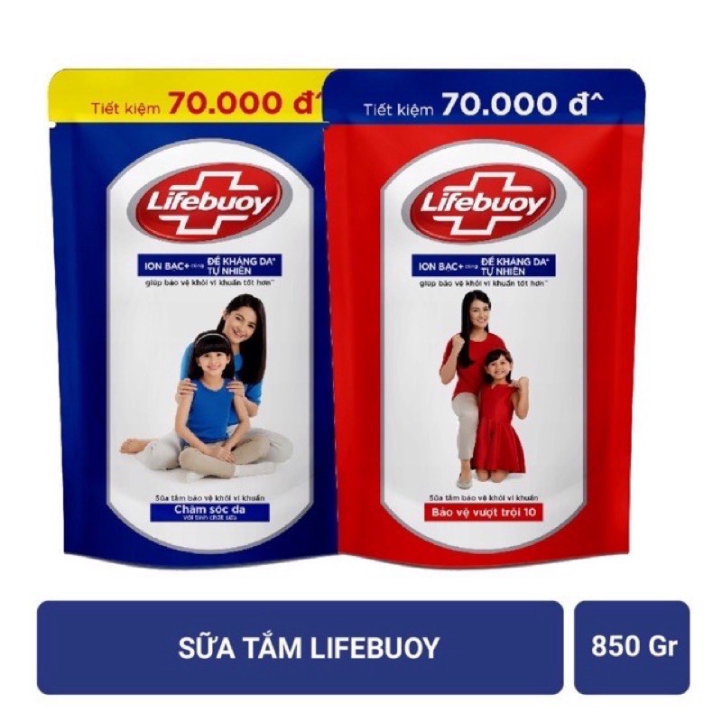 [Beman123]  Túi sữa tắm Lifebuoy 850g (túi tiết kiệm)