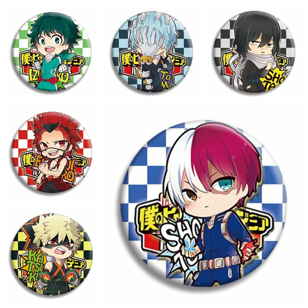 Combo 6 huy hiệu cài áo IN HÌNH My hero academy Học viện anh hùng anime chibi dễ thương tiện lợi