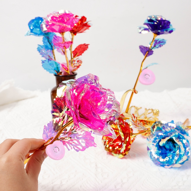 1 Đèn LED Lá Vàng Hồng Giả Sử Dụng Pin Trang Trí Nhà Cửa Dịp Valentine