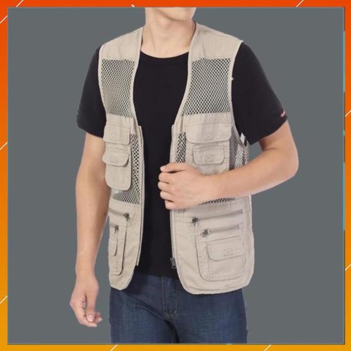 nam bigsize [FreeShip – hàng Auth]  Áo gile Nam - Áo ghi lê Lưới Lính Mỹ Vest gile Nam Nhiều Túi