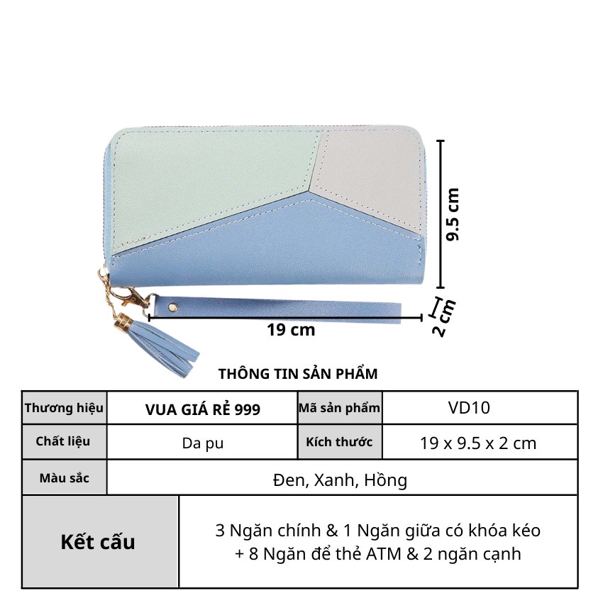 Ví nữ đẹp dáng dài nhiều ngăn cầm tay thời trang cao cấp giá rẻ VD10