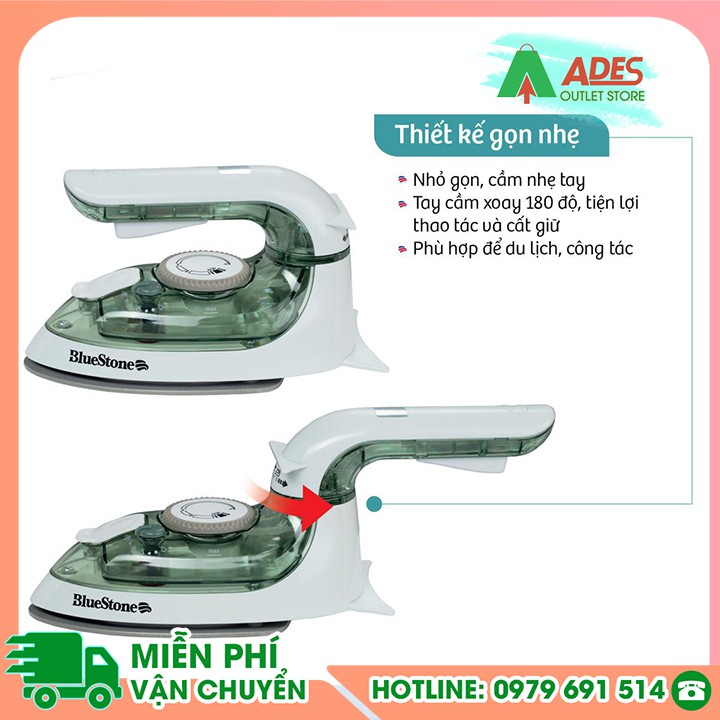 Bàn Ủi Hơi Nước Du Lịch Gấp Gọn Bluestone SIB 3819 - Hàng chính hãng - Bảo hành 24 tháng